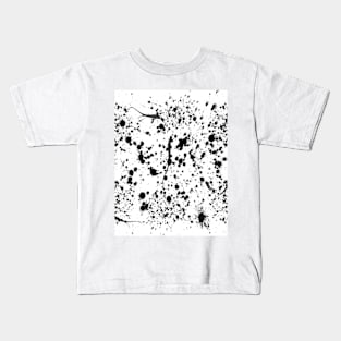 Black and White Pattern Paint Splats and Twigs Kids T-Shirt